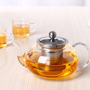 Soffiato a mano <span class=keywords><strong>Teiera</strong></span> di Vetro In Acciaio Inox <span class=keywords><strong>Infusore</strong></span> e Coperchio In Vetro <span class=keywords><strong>teiera</strong></span> di vetro - Product Image 3