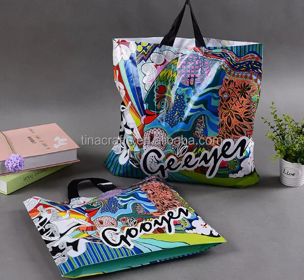 Di colore completo di Stampa shopping bag maniglia per i regali e la promozione