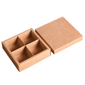 Caja de regalo de comida de Papel kraft de lujo personalizada, con tapa y divisores, embalaje de macarrón, postre, mooncake, <span class=keywords><strong>bon</strong></span>, barra de chocolate - Product Image 5
