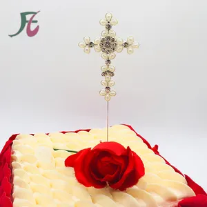 Diamante Rhinestone Religious Cross Cake Topper -Baptism/Christening