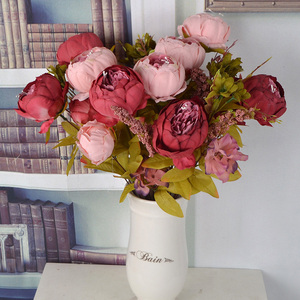 1 Pack Artificiale Fiori Vintage Peony Fiori di Seta Bouquet di Nozze A Casa decorazione di Grandi Teste di Fiore Bouquet - Product Image 3