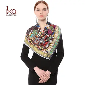 Soft % 100 Silk Ladies's Screen Printed Twill Silk Scarf Malaysia