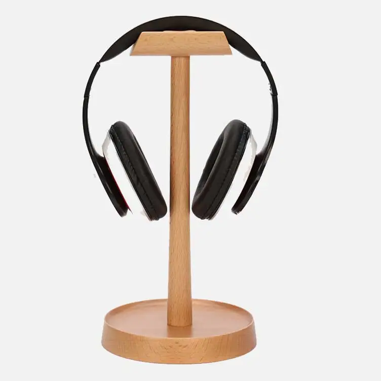 Rak Penyangga Tampilan Headphone Kayu Keras, Rak Pegangan Kayu dengan Tampilan Headphone