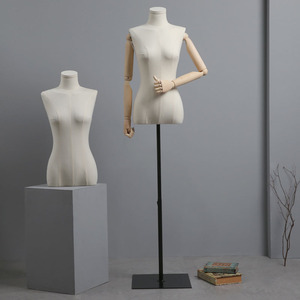 XINJI Fashionable Upper Body Manikin Fabric Covered <strong>Female</strong> <strong>Mannequin</strong> <strong>Torso</strong> <strong>With</strong> Head - Product Image 2