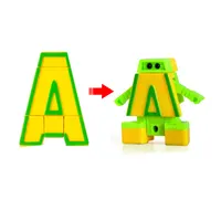 Robot de juguete educativo para niños, 26 letras coloridas, combinación de deformación