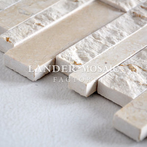 Progettazione 3D roccia finitura beige marmo <span class=keywords><strong>mosaico</strong></span> di pietra <span class=keywords><strong>per</strong></span> la decorazione domestica - Product Image 2