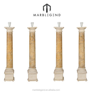 Design de château royal à l'intérieur, forme carrée, pilier en marbre blanc à rainures - Product Image 3