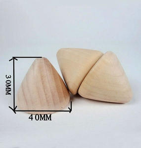 Geometrik katı ahşap koni doğal renk, çocuk oyun blokları ahşap kozalaklar - Product Image 1