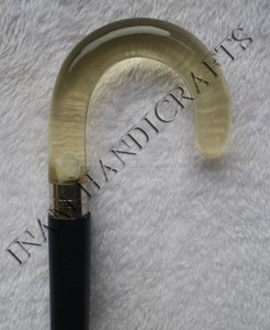 Canne de marche en bois avec poignée demi-ronde en résine / Canes de marche en bois avec poignée demi-ronde en résine - Product Image 5