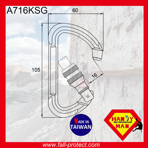 23KN Breaking Strength D Type Climbing Aluminum Carabiner - Product Image 3