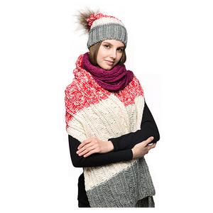 Cheap Custom <strong>Ladies</strong> Woman Outdoor <strong>Winter</strong> Warm Scarf and <strong>Hat</strong> Suit - Product Image 3