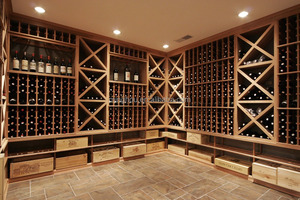 Expositor de Vinos Comercial Personalizado, Mueble de Pino para Bodega, Mueble Clásico Antiguo de Madera Maciza para Almacenamiento de Vino, Lujo para el Hogar, Ex-Works - Product Image 3