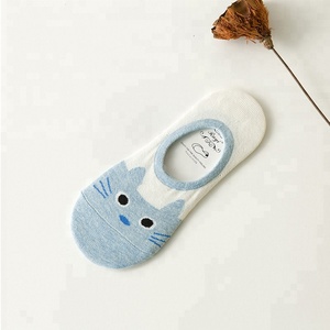 Fille drôle Invisible mince chaussettes pantoufles doux coton Animal <span class=keywords><strong>chat</strong></span> femmes été court coton décontracté chaussettes - Product Image 5