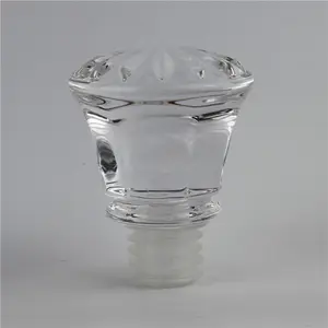Fábrica Venta caliente Vodka Brandy Whisky Tapón de botella de corcho Tapa de vidrio Cristal Transparencia Botella de vino Corcho