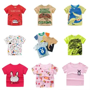 Wholesale cheap short sleeve boutique fashion new styles pattern cute children summer kids tshirt for both boys and girls