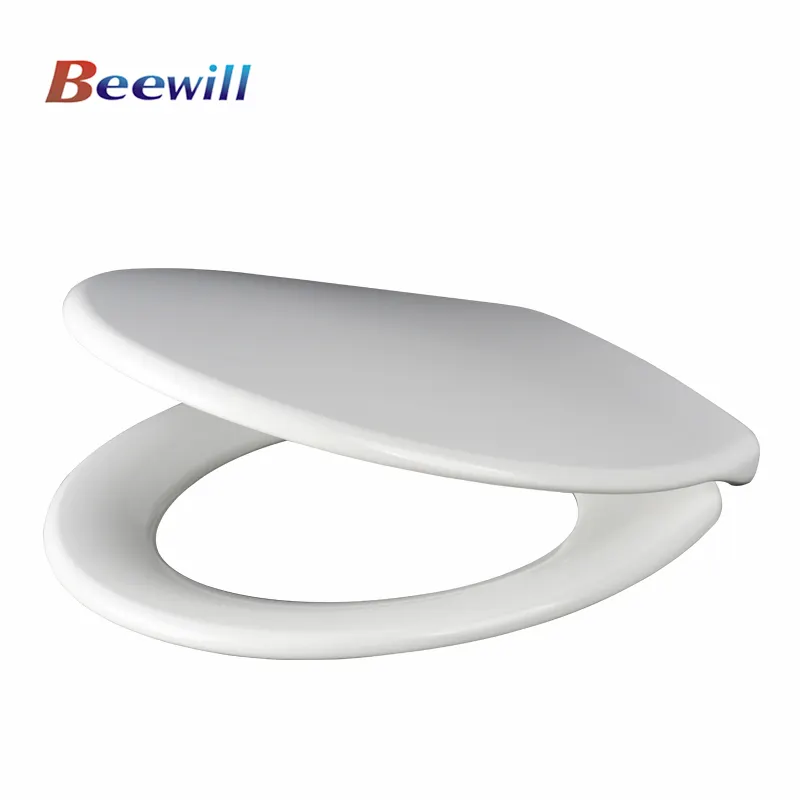 Round Soft Close Uf Toilet Seat Cover With Hinge, Ceramic Feeling Quick Release Wc Urea Toilet Seat With Logo