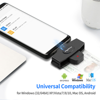 Gran oferta Mini lector de tarjetas USB externo escritor pago bancario Sim ISO 7816 CAC Chip inteligente conveniente Mini lector de pago