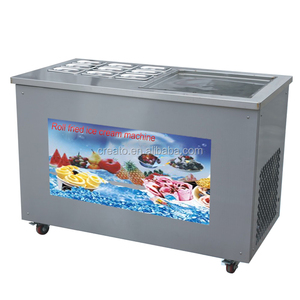 110V 220V <span class=keywords><strong>ไทย</strong></span>เดี่ยวแบนสแควร์3รอบหม้อทำ Roller Fried Ice Cream ม้วน - Product Image 6