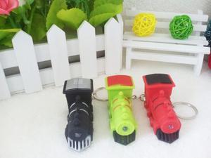 โรงงานขายร้อนพลาสติก Multi-Function Mini LED <span class=keywords><strong>Sould</strong></span> รถไฟพวงกุญแจแหวนจี้โซ่การ์ตูนรถไฟ Car Key - Product Image 5