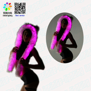 หมวกฮู้ดผ้าพันคอมีไฟ LED หมาป่า,หมวกฮู้ดหมวกสัตว์ - Product Image 2