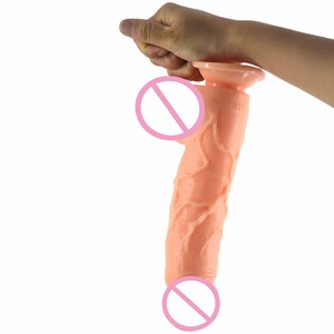 FAAK 25.3CM*5.7CM Gode en PVC à <span class=keywords><strong>texture</strong></span> de tête de pénis volumineuse avec veines, forte succion, pénis oblique réaliste pour la vente - Product Image 6