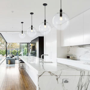 Luminaire suspendu JYLIGHTING, lustre design en verre, loft décontracté, boule ronde en verre transparent, luminaire suspendu à LED - Product Image 1