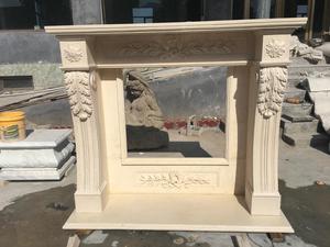 Western Design Indoor Living Room Decor Freestanding White Angel Marble <strong>Fireplace</strong> <strong>Mantle</strong> - Product Image 6