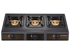 Trois brûleur en fonte téflon cuisinière à gaz de table - Product Image 1