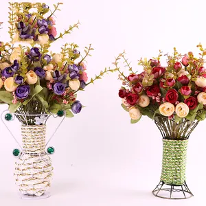 YOCHO装飾バラの花レストランホームウェディング装飾ヴィンテージ花装飾ミニ人工シルクバラの花