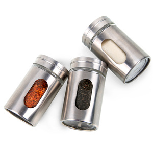 Pot d'épices en acier inoxydable de haute qualité pour boîte de conservation du thé au café avec fenêtre transparente - Product Image 1