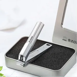 RIMEI Nail Clipper Set,Fingernail and Toenail Clippers Cutter, Sharp Stainless Steel Nail Cutter Trimmer Set With Metal Case