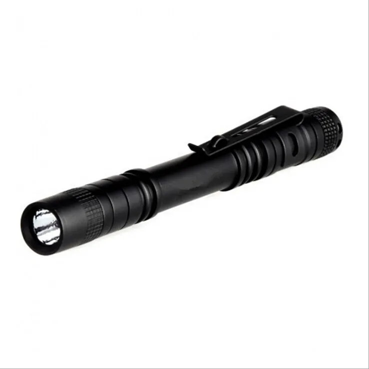 Высокомощный фонарик-ручка из алюминиевого сплава, плоский мини-фонарик, светодиодный тактический мини-фонарик XPE