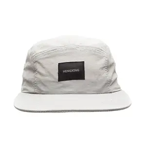 Klassieke Witte Dad Hoed Vintage Custom 5 Panel Cap Kamp Hoed Lichtgewicht Nylon 5 Panel Cap Met Snap Sluiting