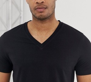 Bán Buôn Mùa Hè Ngắn Tay Áo Trống Thương Hiệu Tùy Chỉnh Số Lượng Lớn Màu Đen Mens <span class=keywords><strong>V</strong></span>-<span class=keywords><strong>c</strong></span>ổ T-Shirts - Product Image 4