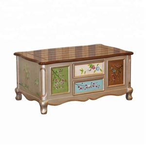 Commode à tiroirs de style français en bois antique de couleur verte - Product Image 4