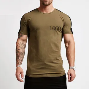 Online alışveriş çin özel logo kontrast renk kısa kollu toptan erkek giyim ekip boyun t shirt toplu