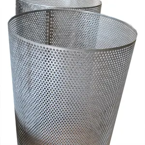 400 micron stainless steel wire mesh perforated cylinder filter bucket