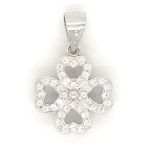 Simple señorita salvaje <span class=keywords><strong>trébol</strong></span> de la suerte colgante en plata de ley - Product Image 3