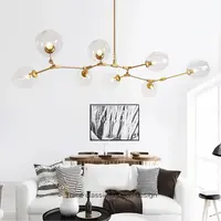Nordic Modern Restaurant Magic Bean Glass Led Chandelier Light Top Selling Living Room E27 Edison Tungsten Pendant Lamp