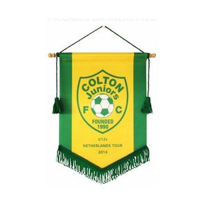 Bandierine Personalizzate con Logo su Entrambi i Lati, Stampa in Sublimazione su Tessuto Satinato, Mini Stendardi per Squadre di Calcio, Colori Personalizzati, Asta in Legno - Product Image 3