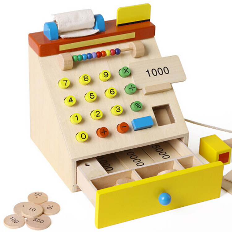 Лидер продаж по всему миру, деревянная игрушка-кассира для детей 3-8 лет