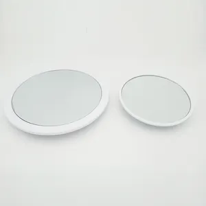 Nuevo diseño de plástico taza de la succión de baño redondo maquillaje magnético espejo montado en la pared