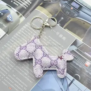 Hot Sale Fashion Souvenir PU horse shaped tassel leather keychain for car keys