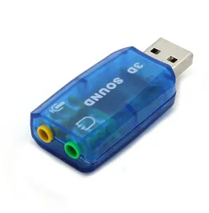 핫 세일 미니 외부 USB 사운드 카드 5.1 채널 오디오 카드 어댑터 3.5mm 스피커 마이크 이어폰 인터페이스 PC 컴퓨터