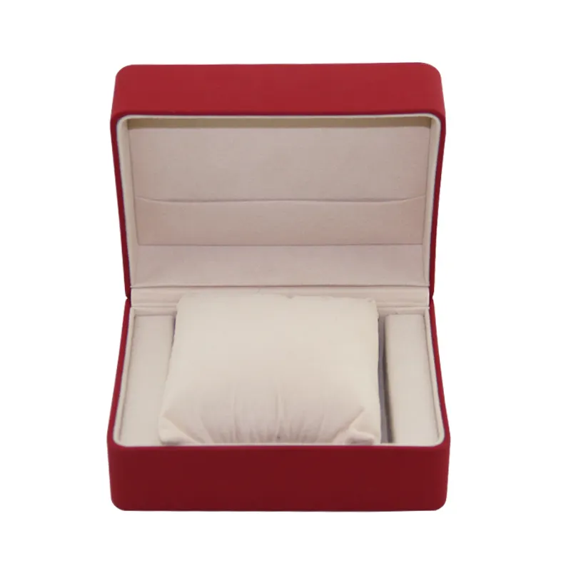 Small moq logo red custom womens plastic watch box