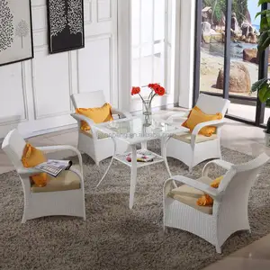 Dalam ruangan Luar Rumah Kasual Putih Resin Wicker Patio Outdoor Furniture