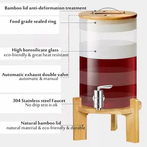 4.8L clear high borosilicate water juice tanker dispenser