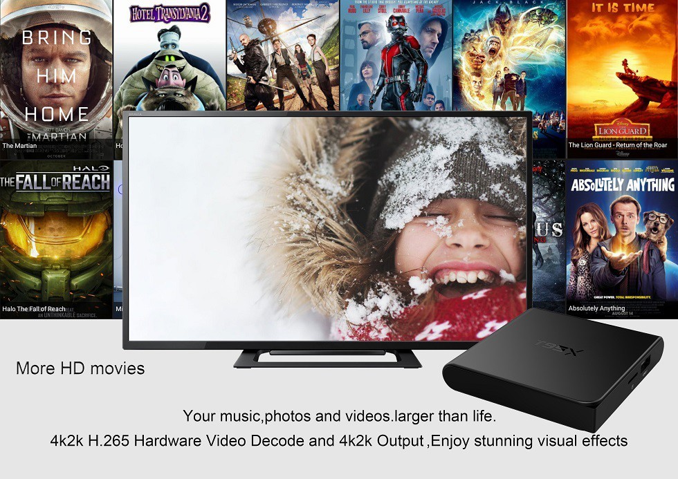 Multifonctionnel s905x android 6.0 tv box 8 gb nand flash amlogic s905x iptv arabe apk
