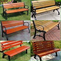 Garden Bench,Street Beach,Park Bench with Cast Iron Legs and Wood Slat
