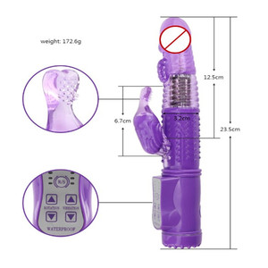 36-Gang <span class=keywords><strong>Jelly</strong></span> Head Sexspielzeug Rotierender Rabbit-Dildo Vibrator für Frauen - Product Image 3